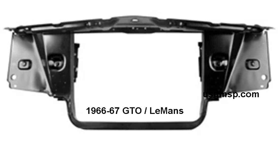 Radiator Support Panel: 66-67 GTO / LeMans